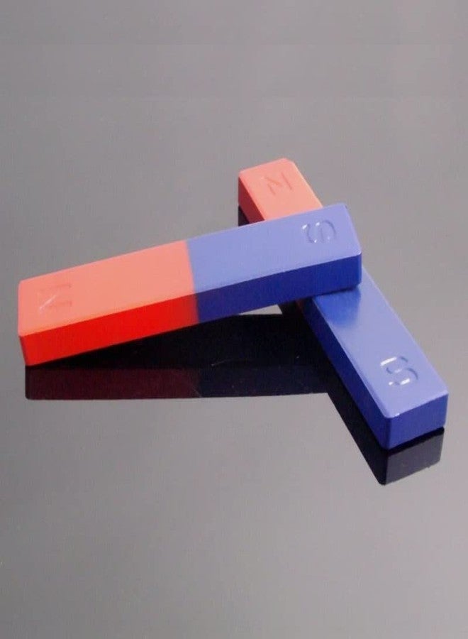 Salco Bar Magnet for Physics Experiment Red Blue Painted N/S Bar School Magnet Pole Teaching Educational Toys for Children - 4 Inch, Pack of 1 - Image 2